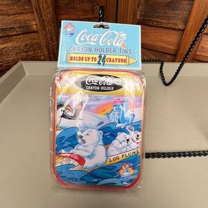Y2K vintage unopened ,Coca-Cola Polar World Crayon Holder Tin-classic polar bear